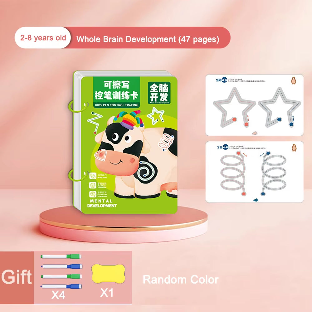 Montessori Drawing Book Reusable Magic Children Practice Copybook 