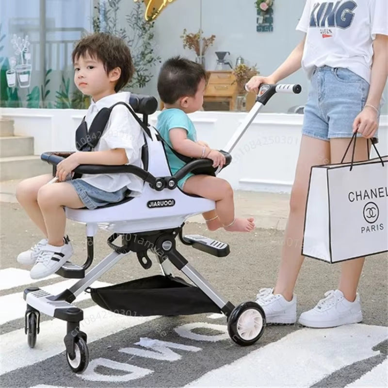 Lightweight Twin Baby Stroller – High View, Foldable & Adjustable