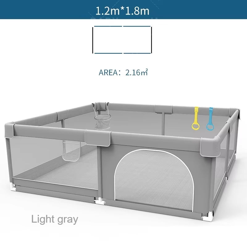  Light Gray Corralito for Baby Playground with Pull Ring Playpen