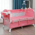 Foldable Baby Cot with Diaper Table Crib 