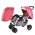 Foldable Twin Stroller – Front & Rear Seats, Reclining & Washable