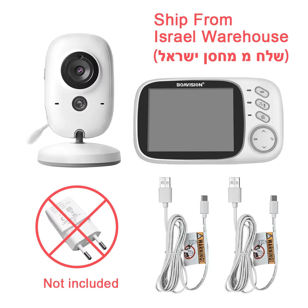  2.4G Wireless with 3.2 Inches LCD 2 Way Audio Talk Night Vision Monitor