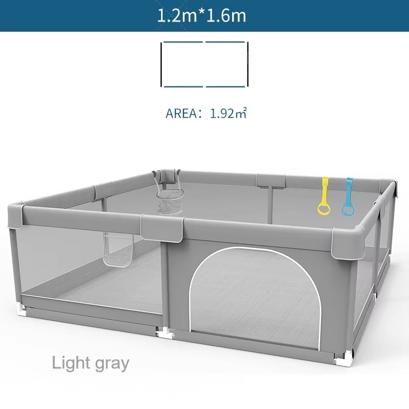  Light Gray Corralito for Baby Playground with Pull Ring Playpen