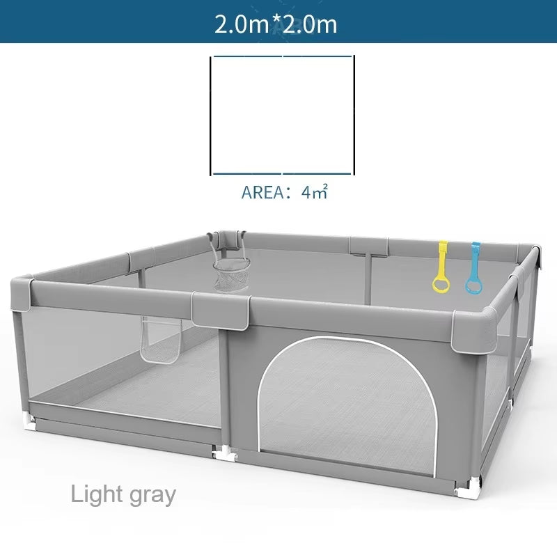  Light Gray Corralito for Baby Playground with Pull Ring Playpen