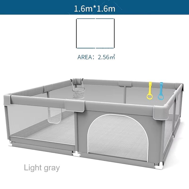  Light Gray Corralito for Baby Playground with Pull Ring Playpen