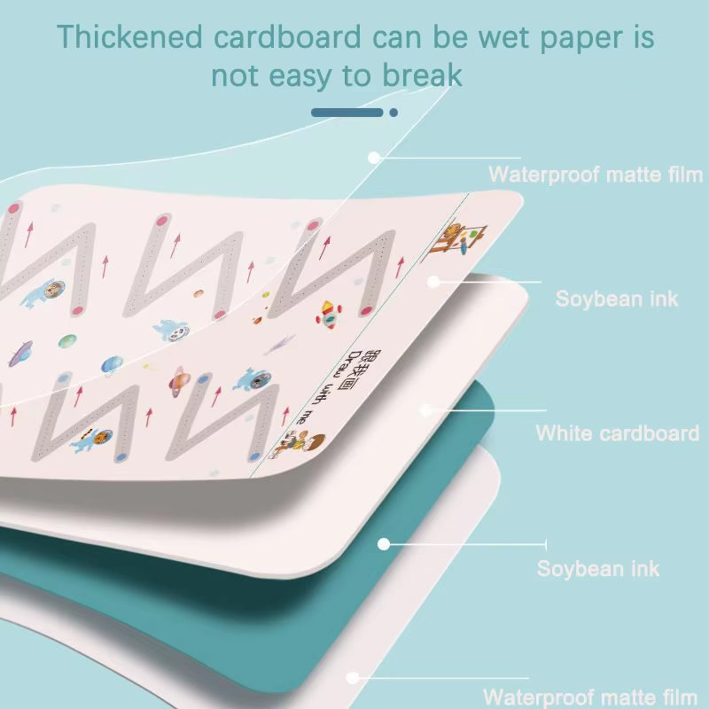 Montessori Drawing Book Reusable Magic Children Practice Copybook 