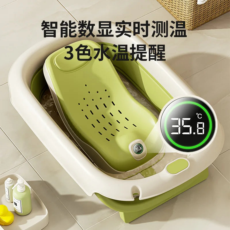 Real-Time Temperature Silicone Baby Bathtub 