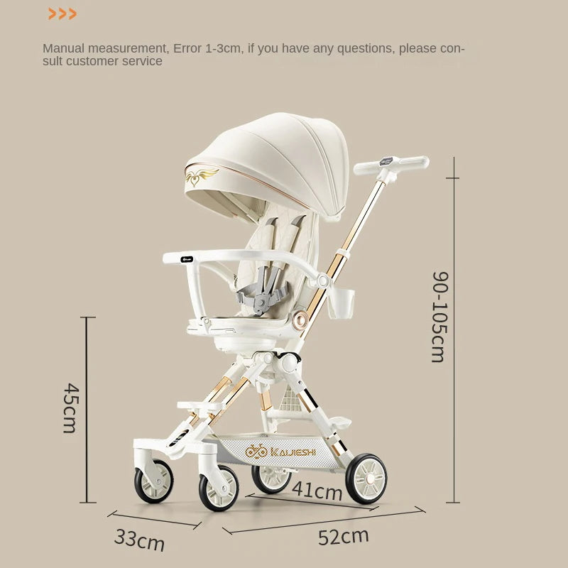 Children'S Stroller Baby Carriage Can Sit, Lie down and Sleep 3 Modes Two-Way Folding Baby Stroller Walking Stroller