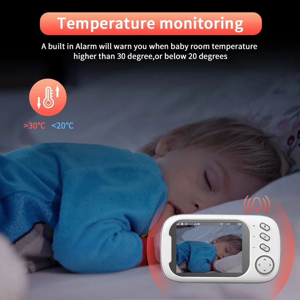 3.5 Inch Wireless Video Night Vision Temperature Monitoring 2 Way Audio 