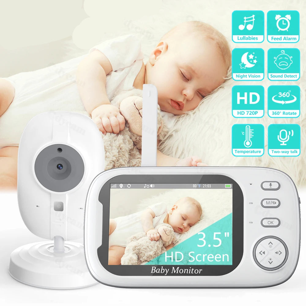 3.5 Inch Wireless Video Night Vision Temperature Monitoring 2 Way Audio 