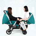 Foldable Twin Stroller – Front & Rear Seats, Reclining & Washable