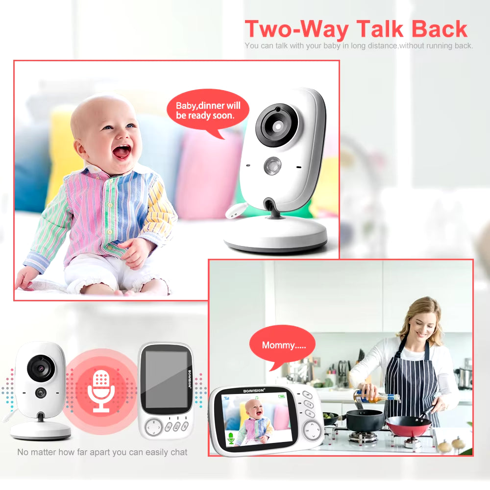  2.4G Wireless with 3.2 Inches LCD 2 Way Audio Talk Night Vision Monitor