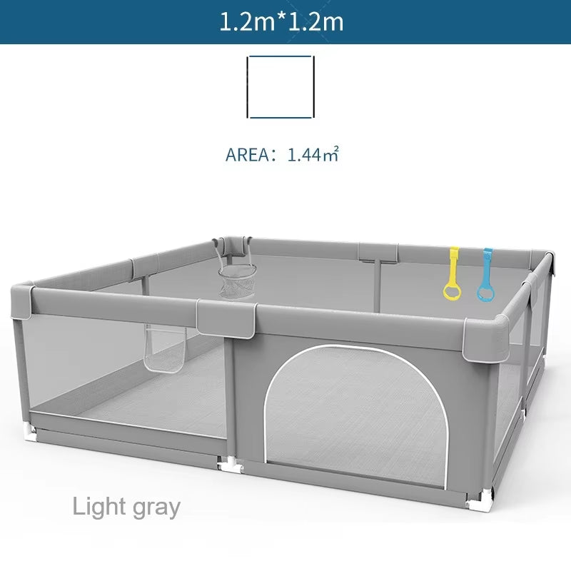  Light Gray Corralito for Baby Playground with Pull Ring Playpen