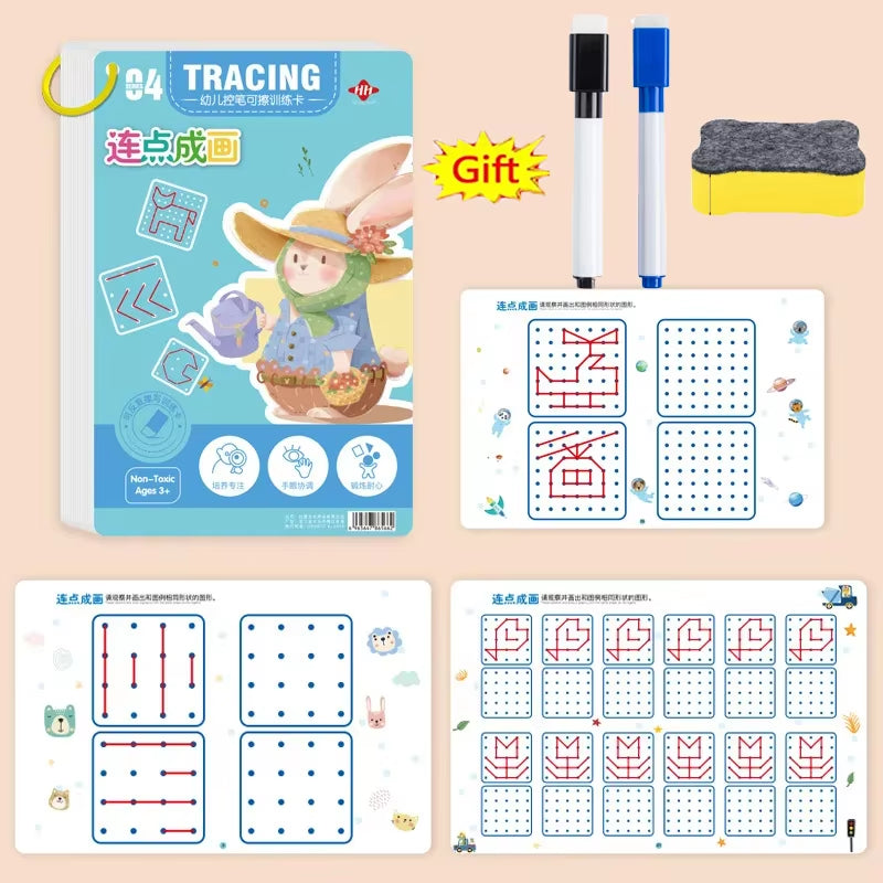 Montessori Drawing Book Reusable Magic Children Practice Copybook 