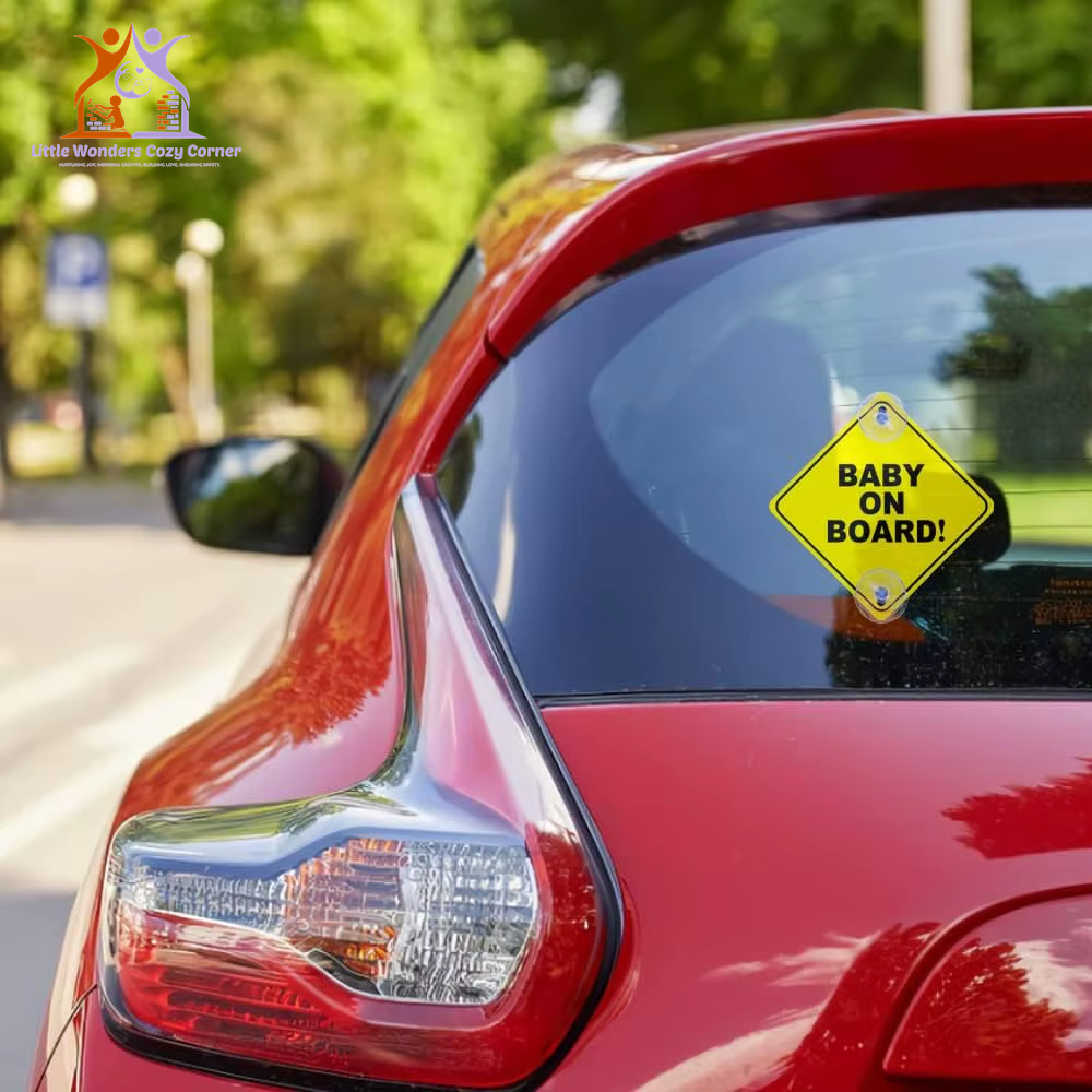 Safety First: 2PCS Reusable Baby on Board Signs with Suction Cups - Perfect Car Window Decals!