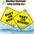 Safety First: 2PCS Reusable Baby on Board Signs with Suction Cups - Perfect Car Window Decals!