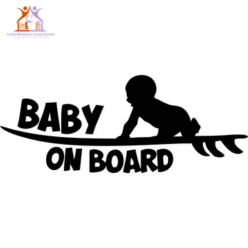 Humorous Baby on Board Vinyl Bumper Sticker - Surfboard Design, Waterproof, Perfect for Cars and Trucks - 8x20cm