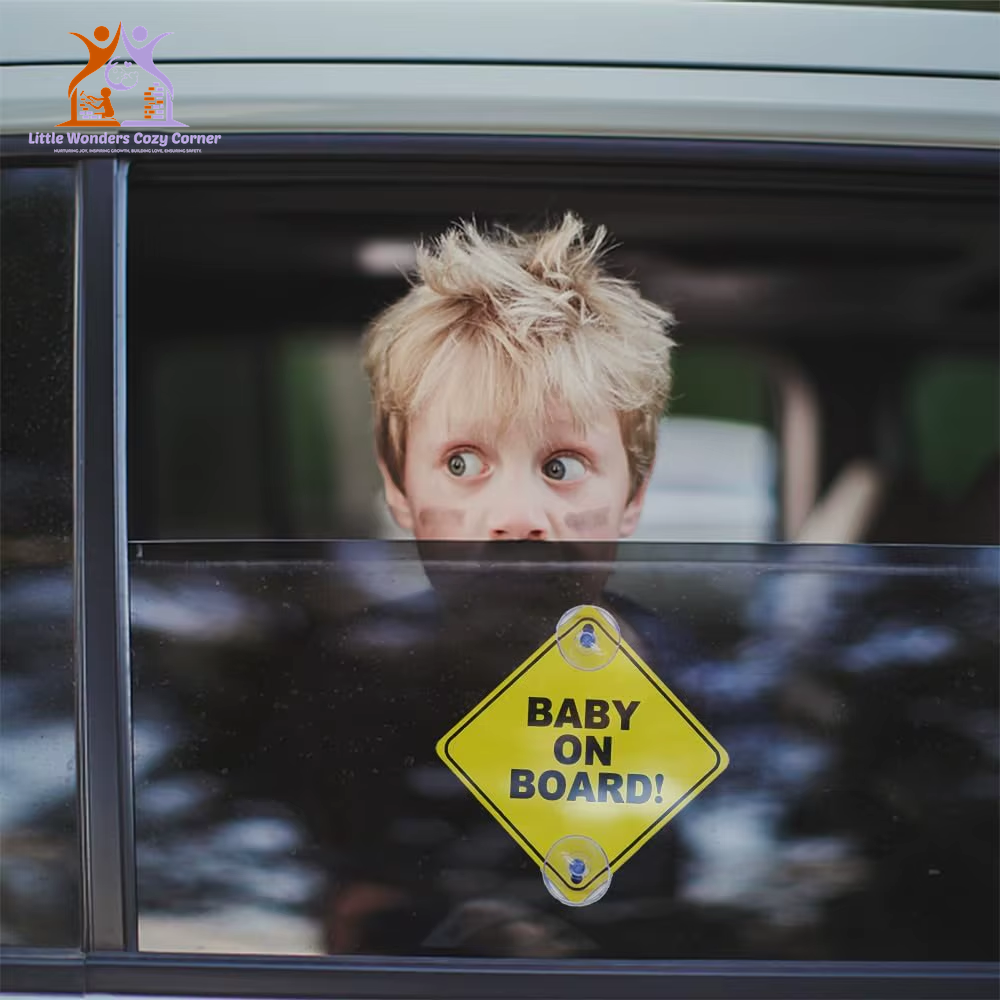 Safety First: 2PCS Reusable Baby on Board Signs with Suction Cups - Perfect Car Window Decals!