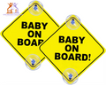 Safety First: 2PCS Reusable Baby on Board Signs with Suction Cups - Perfect Car Window Decals!