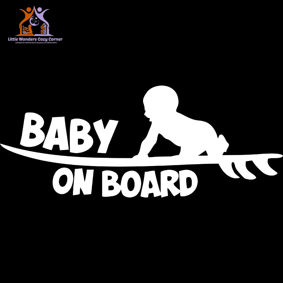 Humorous Baby on Board Vinyl Bumper Sticker - Surfboard Design, Waterproof, Perfect for Cars and Trucks - 8x20cm