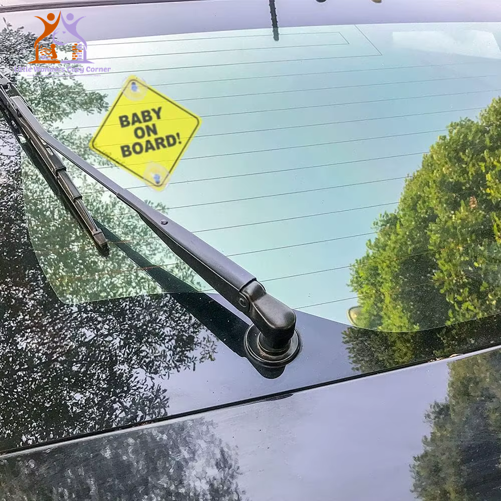 Safety First: 2PCS Reusable Baby on Board Signs with Suction Cups - Perfect Car Window Decals!